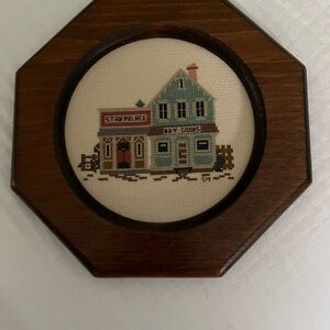Wooden Framed Cross-Stitch Art